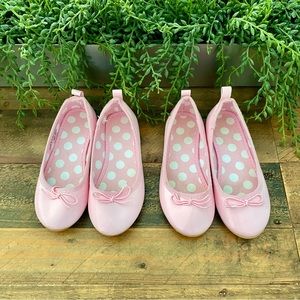 Little Girls pink ballerina flats shoes flower girl shoes wedding kids sz 9